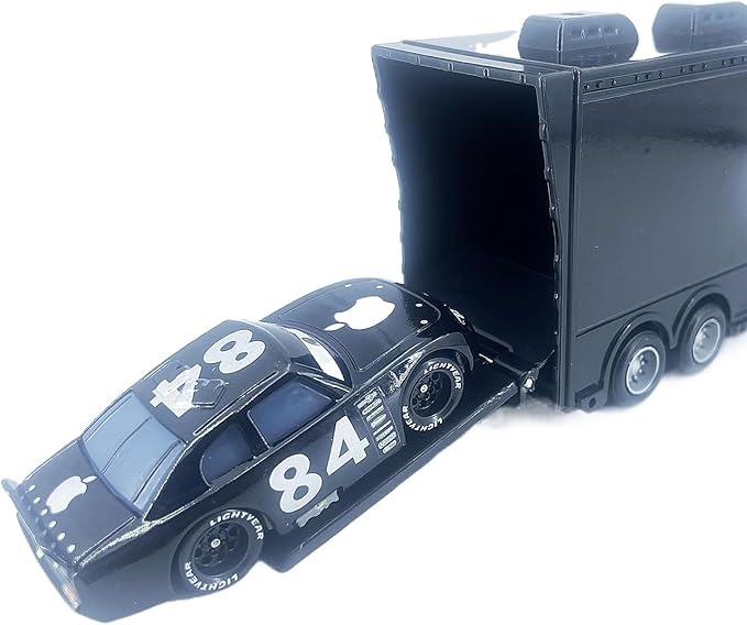 Portable Mini Toy Car and Truck Set 1:55 Diecast Model Metal Body Racers for Preschool Kids Ages 3+ Years (Black)