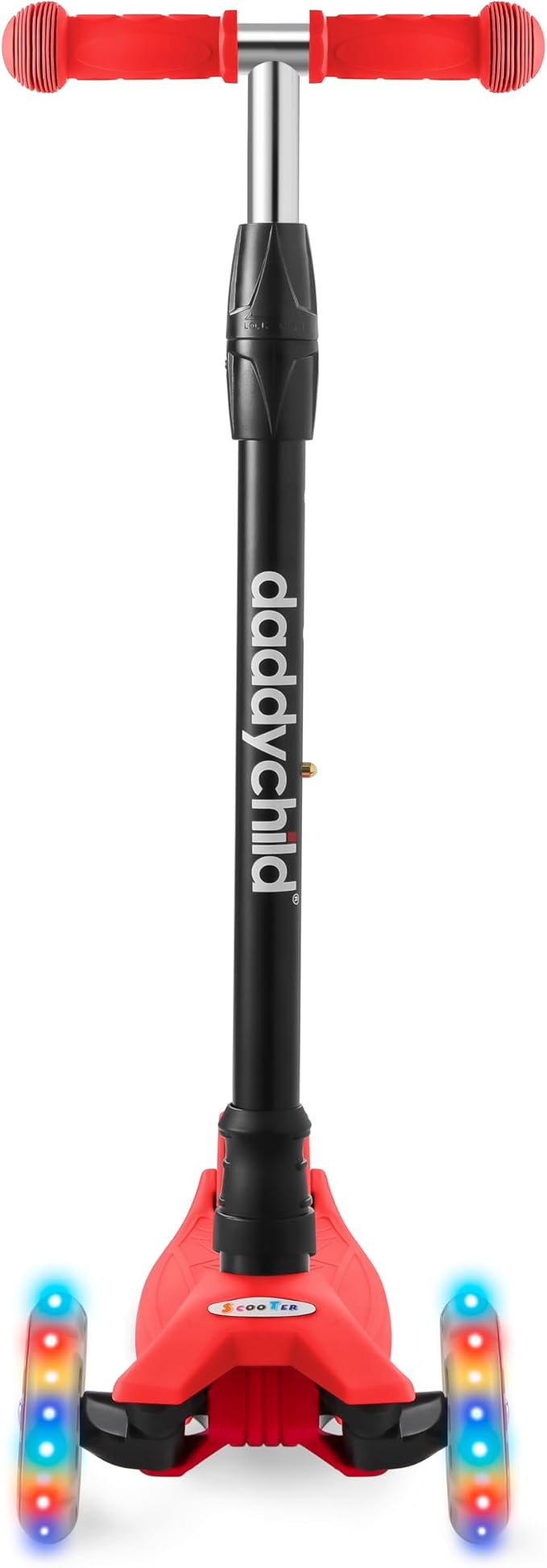 Scooters for Kids 3 Wheel Kick Scooter for Toddlers Girls & Boys, 4 Adjustable Height, Lean to Steer, Extra-Wide Deck, Light Up Wheels for Children from 3 to 14 Years Old