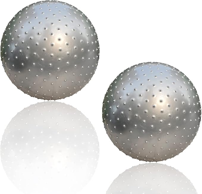 Large Sensory Massage Ball for Kids, 33.5" 85CM Bouncy Exercise Balls, Big Inflatable Balls with Tactile Spikes, Outdoor Play Yoga Balls, Large Beach Ball (2 Set Grey)
