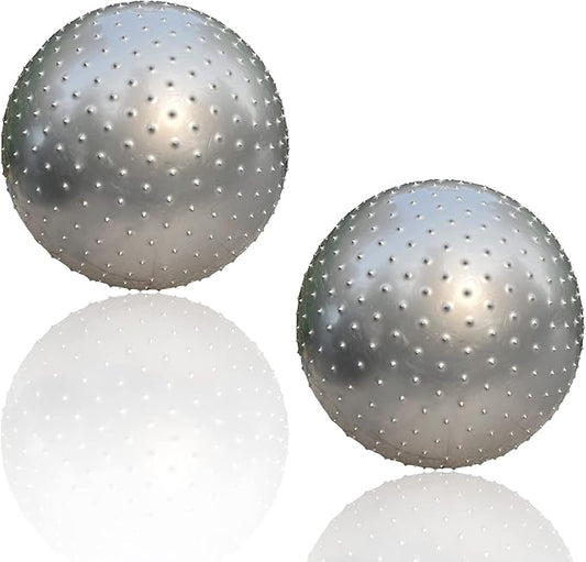 Large Sensory Massage Ball for Kids, 33.5" 85CM Bouncy Exercise Balls, Big Inflatable Balls with Tactile Spikes, Outdoor Play Yoga Balls, Large Beach Ball (2 Set Grey)
