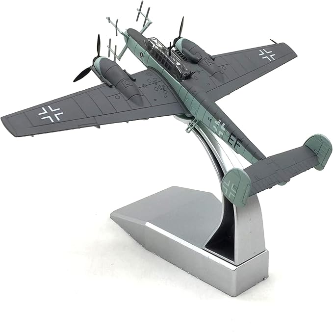 BF-110 G4 Jagdbomber 1/100 Metal Airplane Model Kit with Stand WWII Deutsche Diecast Alloy Fighter Model Vintage Combat Plane Prebuild Military Aircraft Collection for Display or Gift