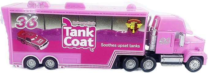 Portable Mini Toy Car and Truck Set 1:55 Diecast Model Metal Body Racers for Preschool Kids Ages 3+ Years (36Pink)