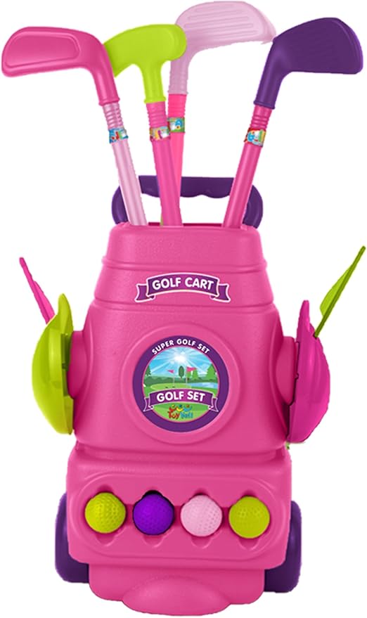 ToyVelt Toddler Golf Set - Kids Golf Clubs with 6 Balls, 4 Golf Sticks, 2 Practice Holes and a Putting Mat - Promotes Physical & Mental Development, Ideal Toddler and Kids Golf Set Gift for Boys 2-10