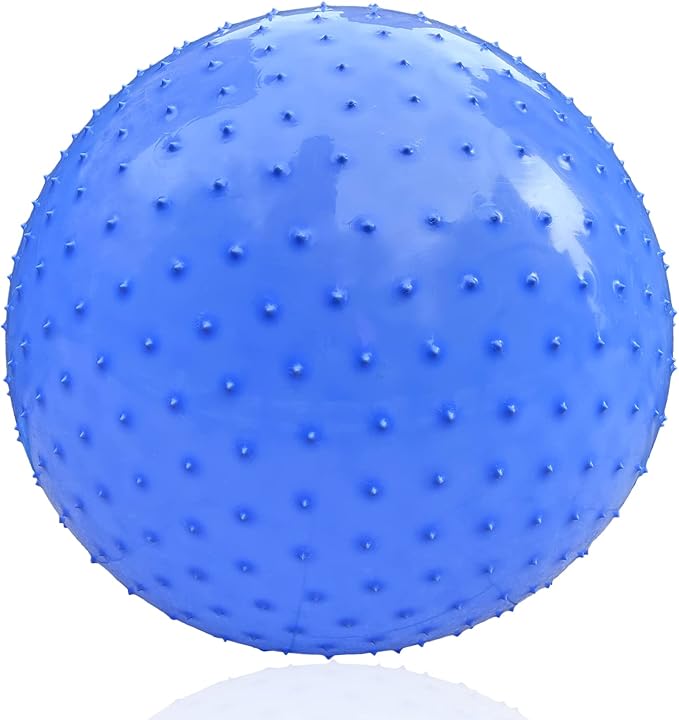 Large Sensory Massage Ball for Kids, 2 Pack 33.5" 85CM Macaron Blue Bouncy Exercise Balls for Toddlers, Big Inflatable Toys with Tactile Spikes, Outdoor Giant Yoga Balls, Large Beach Ball