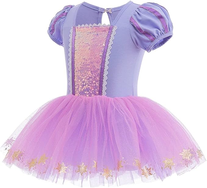 DYMCII Baby Girls Princess Ballet Dress Short Sleeve Leotards Skirted Tutu Dancewear Halloween Christmas Party Fancy Costume