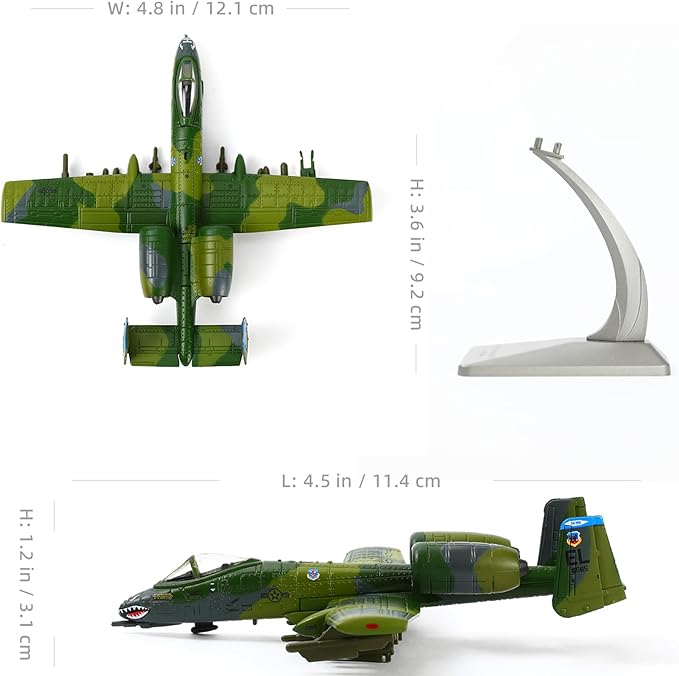 1/144 A-10 Thunderbolt II Warthog Airplane Model Military Alloy Fighter Model A10 Metal Aircraft Camouflage Paint Model for Adults Enthusiasts Collections or Gift