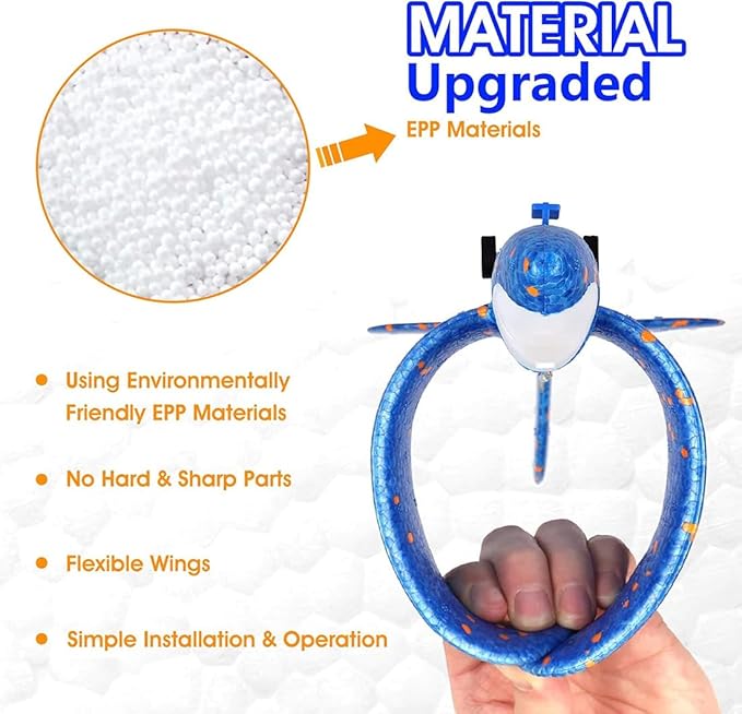 3 Pack Airplane Launcher Toy Kids, Led Foam Glider Fighters Outdoor Toys, 3 Flight Mode Foam Flying Toy 4 5 6 7 8 9-13 Year Old Boys Girls Birthday Gifts