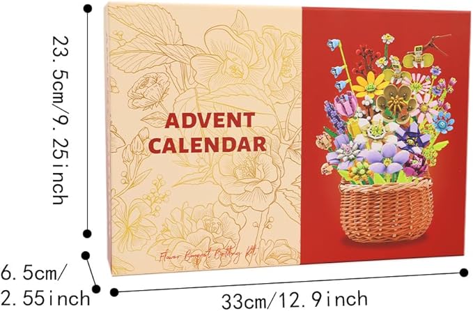 2025 Christmas Advent Calendar Christmas 24 large building bricks flower party gift suitable for children's party Christmas gift suitable for boys and girls