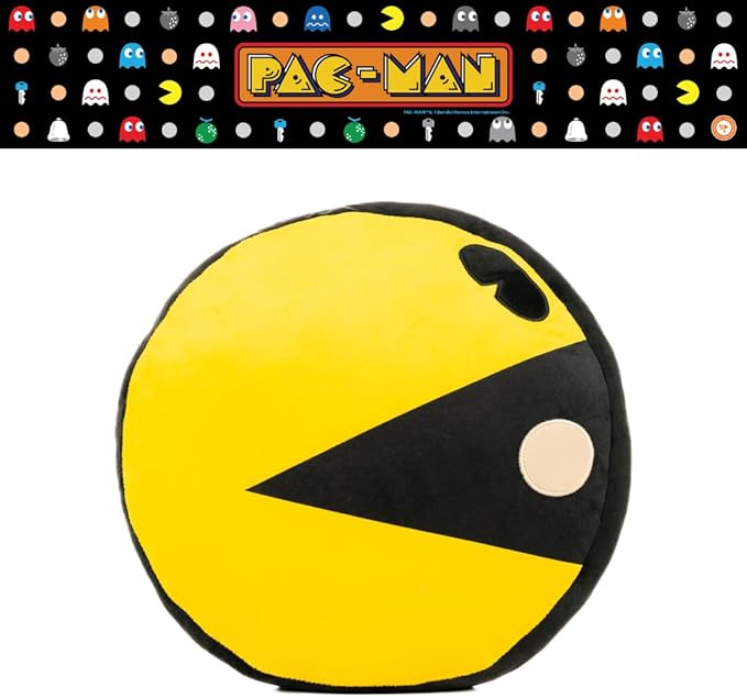 PAC-Man Bedding Super Soft Plush Decorative Throw Pillow, 14 in, (Officially Licensed Product) by Franco Collectibles