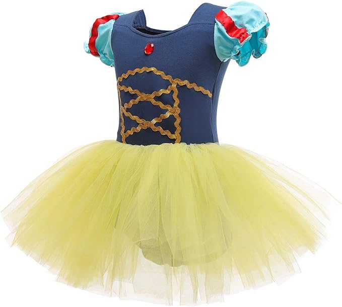 DYMCII Baby Girls Princess Ballet Dress Short Sleeve Leotards Skirted Tutu Dancewear Halloween Christmas Party Fancy Costume