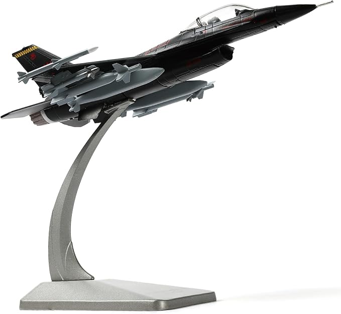 1/100 F-16C Fighting Falcon Fighter Model Metal DieCast Aircraft Jet Kit Fighter Plane Model Military Airplane for Collection and Gift(Nellis AFB 57th Wing), Black