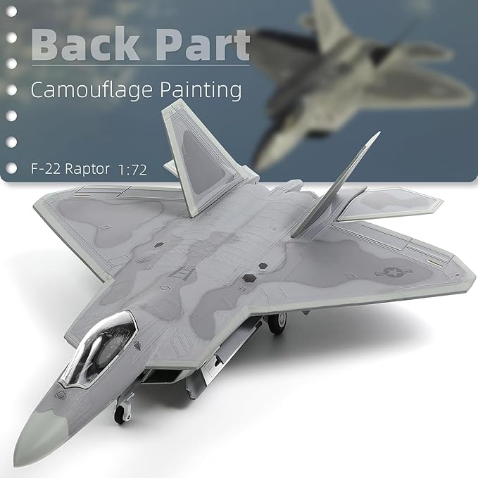 1/72 F-22 Raptor Model Diecast Airplane Fighter Model for Collections and Gift (TY 325 FW)