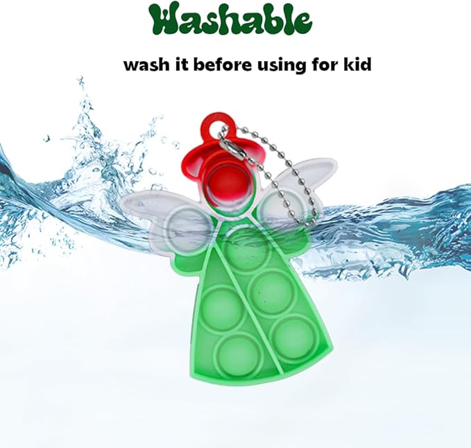 60PCS Christmas Pop Keychain Party Favors - Pop Push Fidget Toys for Kids & Adults