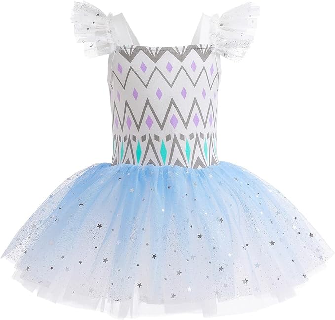 DYMCII Baby Girls Princess Ballet Dress Short Sleeve Leotards Skirted Tutu Dancewear Halloween Christmas Party Fancy Costume