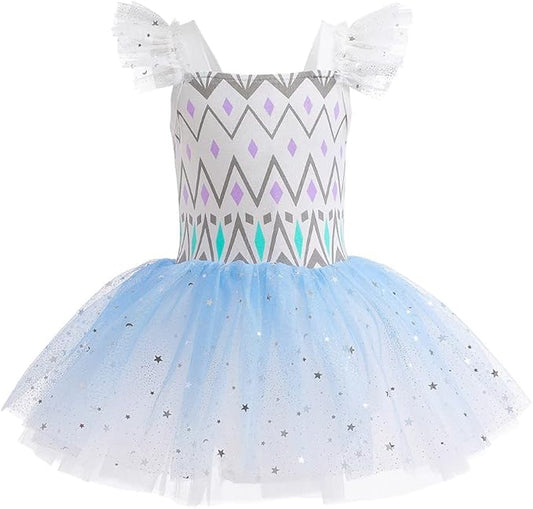 DYMCII Baby Girls Princess Ballet Dress Short Sleeve Leotards Skirted Tutu Dancewear Halloween Christmas Party Fancy Costume