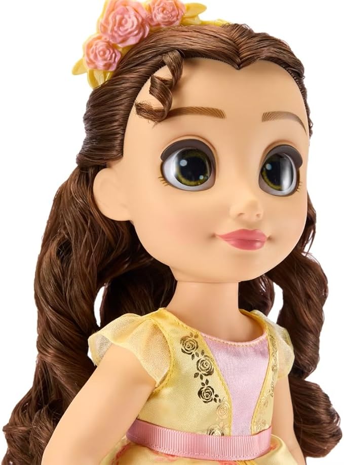 Disney Store Official Belle Once Upon a Story Doll - 16 Inch Disney Princess Toys Featuring Reflective Eyes with 3D Pupil and Iris, Detailed Costume, Hair Comb & Shoes - Comes in Display Box
