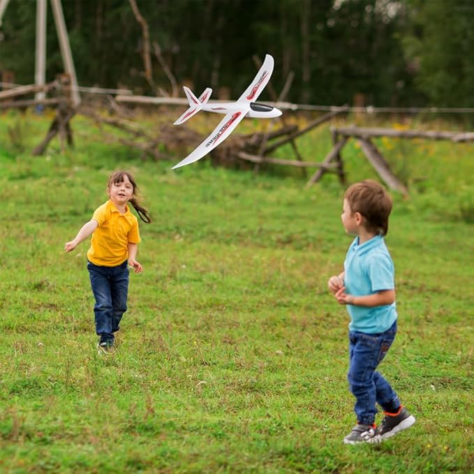 NUOBESTY Airplane Toy, 39" Large Throwing Glider Plane Outdoor Toys Foam Glider Airplane for Kids Flying Plane Toys for Boys, Girls to Play Outdoors, Party Favor
