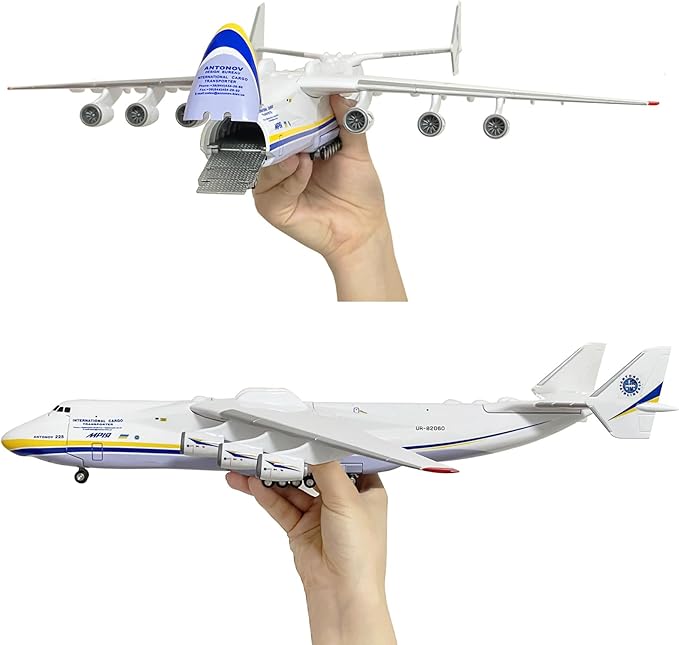 1:200 Scale AN225 Model Airplane，Openable Cabin, 17-inch Length, Resin Aircraft Model Toy for Gifts and Collections (an225-1)