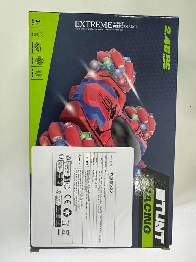 Spider RC Cars for 4 5 6 7 8 Year Old Boys - 2.4Ghz Rechargeable Double Sided Remote Control Stunt Car, 360°Rotating 4WD Off-Road RC Drift Car with Light, Birthday Xmas Gifts for Kids Age 4-6 5-7 8-12