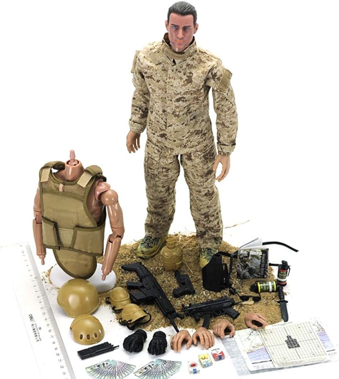 12 Inch Soldier Action Figure Model, 1/6 Realistic Army Military Navy Seal Model Set with Weapons and Accessories for Adults Military Lovers to Collect and Gift (Navy Seal Soldier)