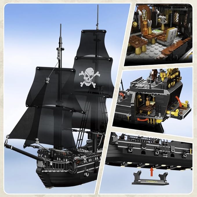 1424PCS Pirate Ship Building Blocks Toys,Creator Architecture CorsairBuilding Set(Not Compatible with Lego Pirates of The Caribbean), Wonderful Choice for 6+ Boys, Girls or Adults