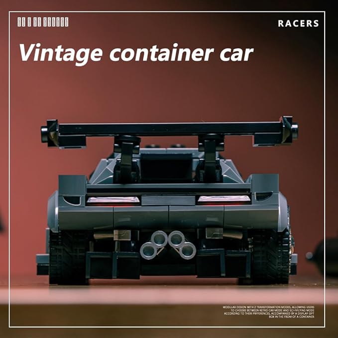 PB8819 1:32 M1 Sports Car Buliding Blocks Set, 368 Pieces Racing Toy Container Display Box, Clamping Blocks Car STEM Gift for Adults – for Hobbyist Collector