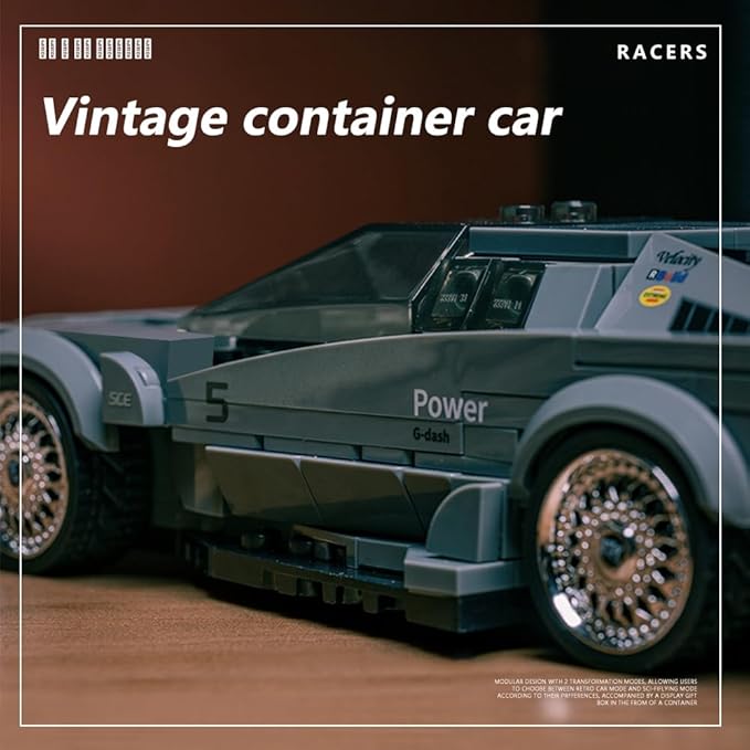 PB8819 1:32 M1 Sports Car Buliding Blocks Set, 368 Pieces Racing Toy Container Display Box, Clamping Blocks Car STEM Gift for Adults – for Hobbyist Collector