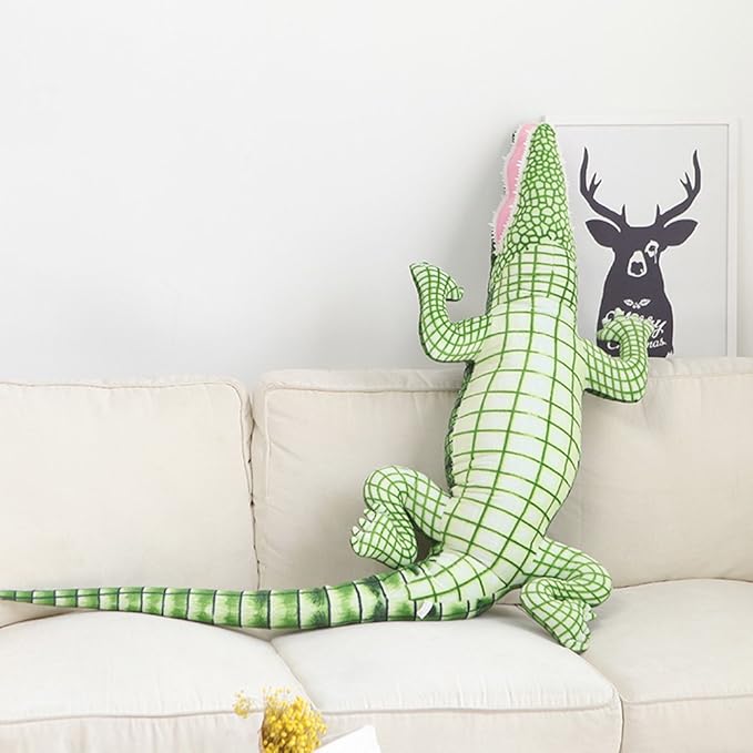 MMTTAO Alligator Plush Toy Realistic Crocodile Stuffed Animal 39 Inch Jumbo Animal Stuffed Soft Plushies Cute Dolls Collection Huggable Throw Pillow Cushion Gift for Kids Children Boys Girls, 39Inches
