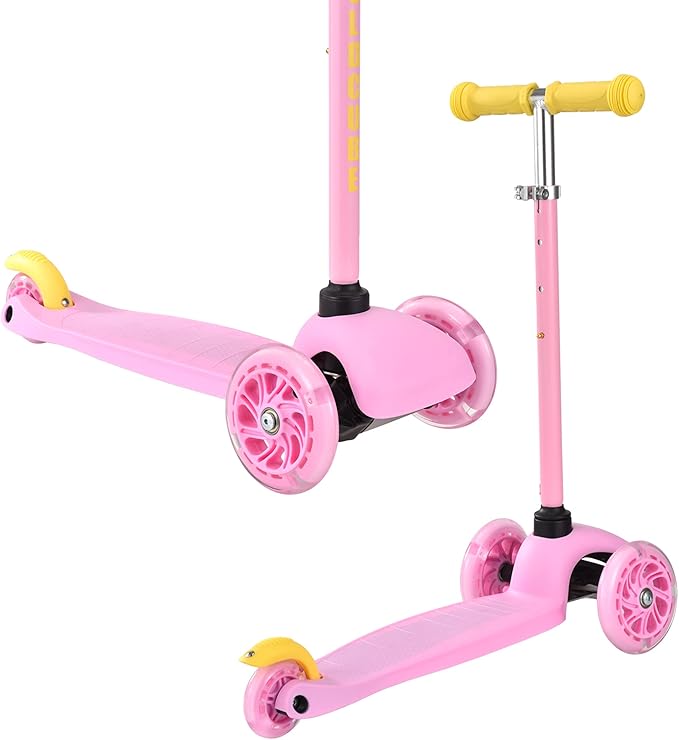 Teeny | 3 Wheel Scooter for Kids & Toddlers Ages 2-6 Years | Flashing Wheels | Height Adjustable 53 to 70 cm | My First Scooter