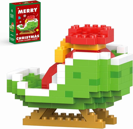 Christmas Sledges Building Blocks Set Compatible with Lego Advent Calendar 2025 Stacking New Toys Holiday Present Box New Year Xmas Gifts for Kids for Boys & Girls and Adults