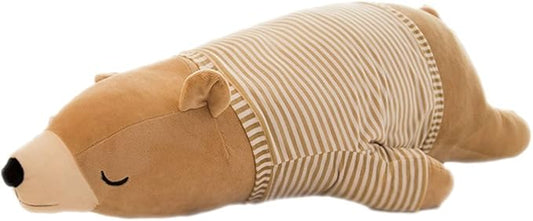 MMTTAO Polar Bear Plush Toys 14 Inch Stuffed Animals Dolls Small Brown Sleeping Bear Collection Huggable Pillow Cushion for Kids Child Christmas Gifts - 14"/35cm