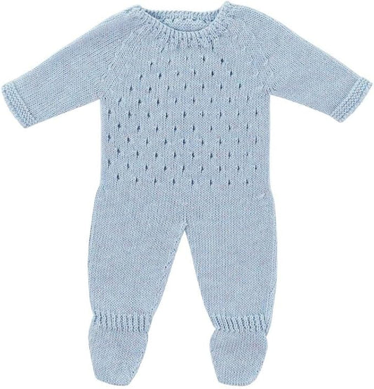 Miniland Clothes for Dolls 15'' Knitted Pajama Blue Color - ECO, Made in Spain, Quality, Role Play, Educational