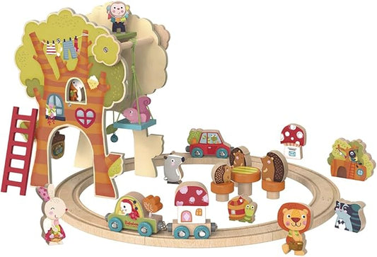 Tree House Play World | 2+ Years | Size 20" x 16.5" x 11.5" | Hand-Eye Coordination | 31 Piece Set | Playtales Included | Play World Collection |