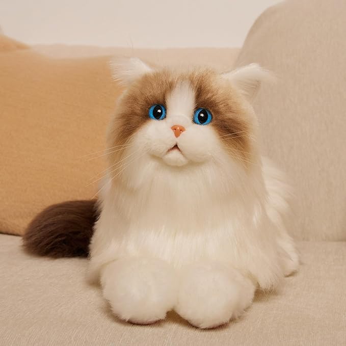 Chongker Weighted Stuffed Animals,Handmade Realistic Cat Plush Toy 2.8LBS,Lifelike Real Cat Size Companion Pet, Ragdoll Cat