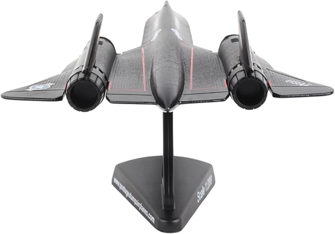 SR-71 Blackbird Die-Cast Metal Model – 1:200 Scale Strategic Reconnaissance Aircraft Replica with Display Stand, Highly Detailed, 6.2” Length x 3.2” Wingspan, Adult Collectible Ages 14+