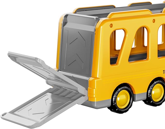 Bennol Toddler Trucks Toys for Boys Kids, 16.9-in Longer Transport Construction Truck with 6 Cars, Car Truck Toys with Lights & Sounds, Birthday Gift for 2 3 4 5 Years Old Boys and Girls