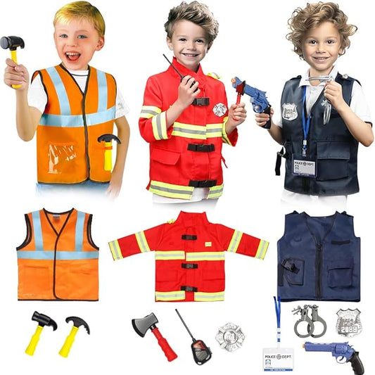 Dress Up Trunk for Kids, Pretend Dress Up Collection with Accessories, Halloween Dressup for Role Play