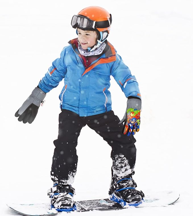 Spiderman Snow Gloves for Kids, Spider Man Toddler Gloves, 3M Thinsulate Waterproof Mittens, Kids Winter gloves