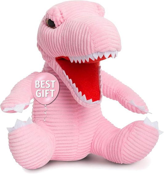 Naturally KIDS Stuffed Animal, Toddler Gifts for Boys, Girls, Plush Dinosaur Toy Pink