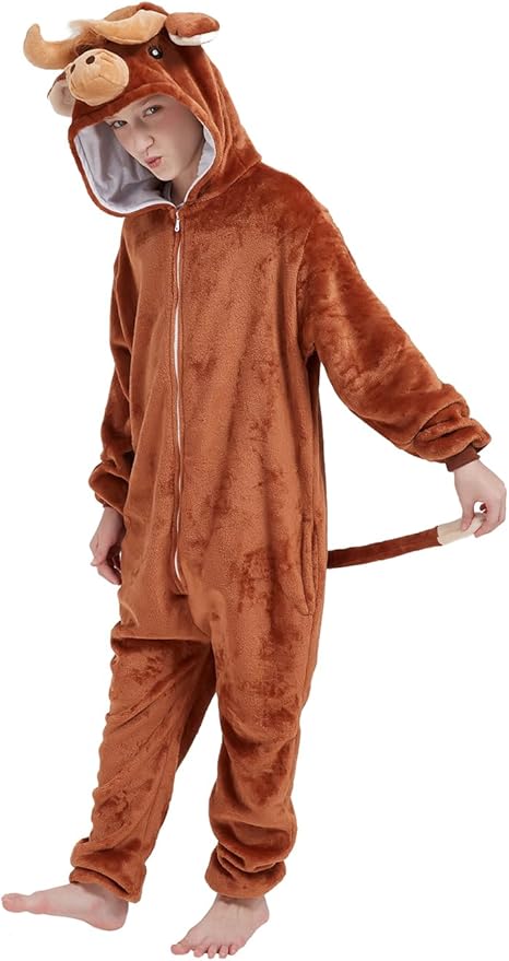 ABENCA Kids Onesie Animal Girls Costume One Piece Pajamas Sleepwear Cosplay Halloween Christmas