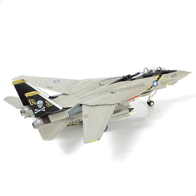 1/100 F-14 Tomcat Fighter Aircraft Model Fighter U.S. Navy VF-84 Jolly Rogers Airplane Model with Display Stand Pre-Built Military F14 Plane (VF-84) Collection Gift for Adults