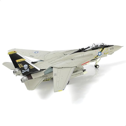 1/100 F-14 Tomcat Fighter Aircraft Model Fighter U.S. Navy VF-84 Jolly Rogers Airplane Model with Display Stand Pre-Built Military F14 Plane (VF-84) Collection Gift for Adults