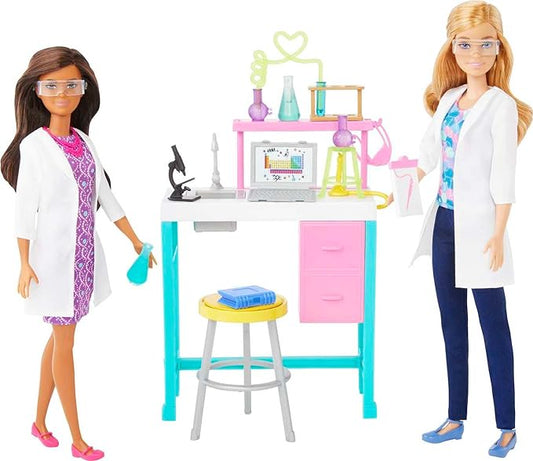 Barbie Science Lab Playset with 2 Dolls, Lab Bench and 10+ Accessories