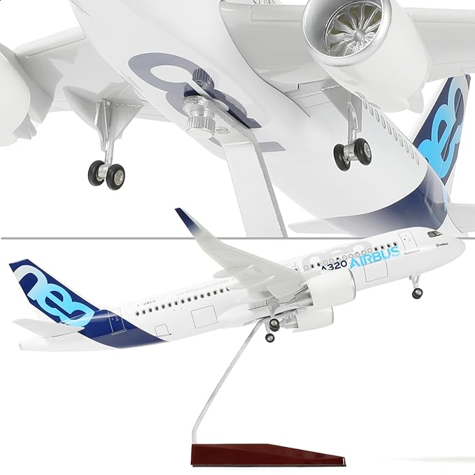 1/100 Scale A320 neo Prototype Model Airplane -Diecast Airbus A320 Plane Kit with Stand (14 in-L) Pre-Built Model Aircraft for Adult -Aviation Creative Gifts, Collection Display