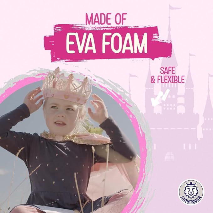 Liontouch - Queen Rosa Toy Set for Girls - 3-6 Years | Pink Foam Sword & Shield for Pretend Play for Toddlers in Glittering Medieval Style | Safe & Durable Accessories for Royal Dress Up & Costumes