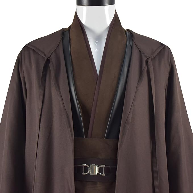 Adult Tunic Costume Men's Brown Hooded Robe Tunic Uniform Full Set Halloween Cosplay Costume
