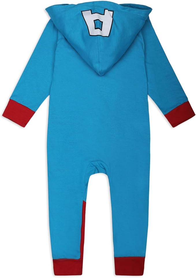 Marvel Hulk, Captain America, Iron Man or Spider-Man Boys Zip Up Hooded Coverall for Infant and Toddler