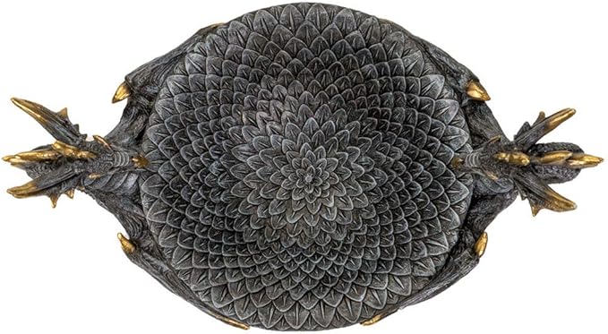 Pacific Giftware Double Dragon Resin Figurine Ceremonial Altar Bowl