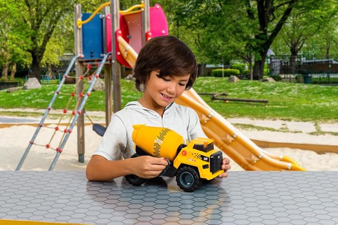 CAT Construction Toys, 11.5" Power Haulers 2.0 Cement Mixer, Lights and Sounds, Ages 3 and up