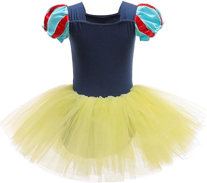 DYMCII Baby Girls Princess Ballet Dress Short Sleeve Leotards Skirted Tutu Dancewear Halloween Christmas Party Fancy Costume